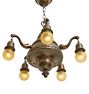 Vintage Classical Revival 5-Light Bare Bulb Chandelier