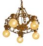 Vintage Classical Revival 5-Light Bare Bulb Chandelier