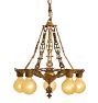 Vintage Classical Revival 5-Light Bare Bulb Chandelier