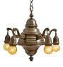 Vintage Classical Revival 5-Light Bare Bulb Chandelier