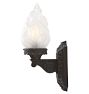 Vintage Classical Revival Cast Iron Sconce with Etched Glass Torch Shade