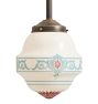 Vintage Pendant with Stenciled Classical Revival Shade