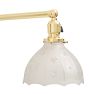 Vintage Polished Brass Double Pendant with Pressed Glass Starburst Shades