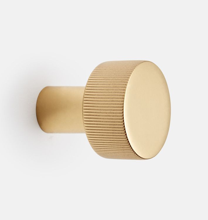 West Slope Knurled Hook, Aged Brass