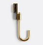 Emery Single Swiveling Hook, Aged Brass