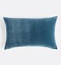 OPEN BOX Italian Velvet Pillow Cover, Avio Blue Velvet - 16" x 26"