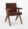 Tuttle Leather Arm Chair, Walnut - Distressed Pure Leather Molasses