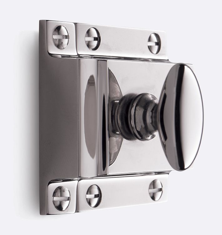 Large Oval Cupboard Latch, Polished Nickel