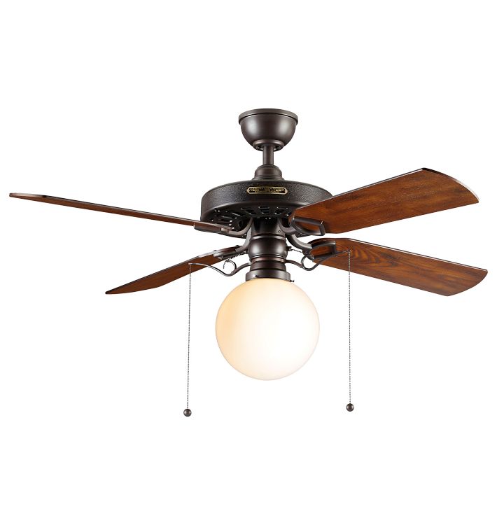 Heron Ceiling Fan With Opal Globe Shade