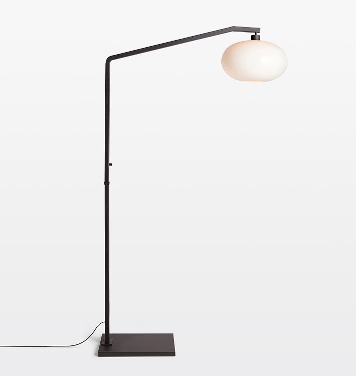 Damon Overarching Lamp - Opal Glass Shade - Oil-Rubbed Bronze