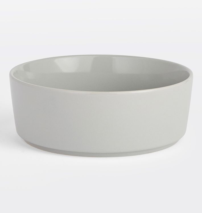 Waggo Simple Solid Ceramic Pet Bowl, Large, Light Gray