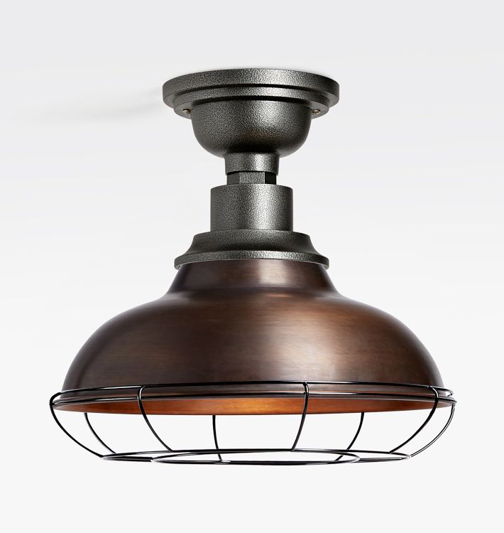 Carson 12" Dome Semi-Flush Mount with Cage, Copper Penny