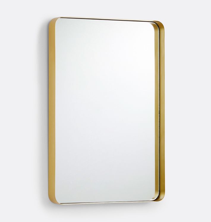 Deep Frame Rectangular Mirror, 20" x 30" - Aged Brass