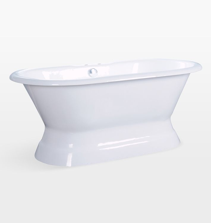 Cromwell Cast Iron Double Roll Tub - 7" Drilled