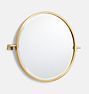 Meadows Round Pivot Mirror, 24" x 24" - Aged Brass