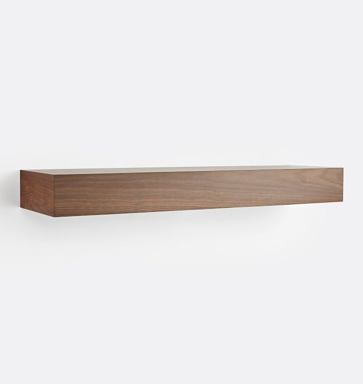 Floating Wood Shelf with 4" Height, 10" x 36" x 4" - Walnut