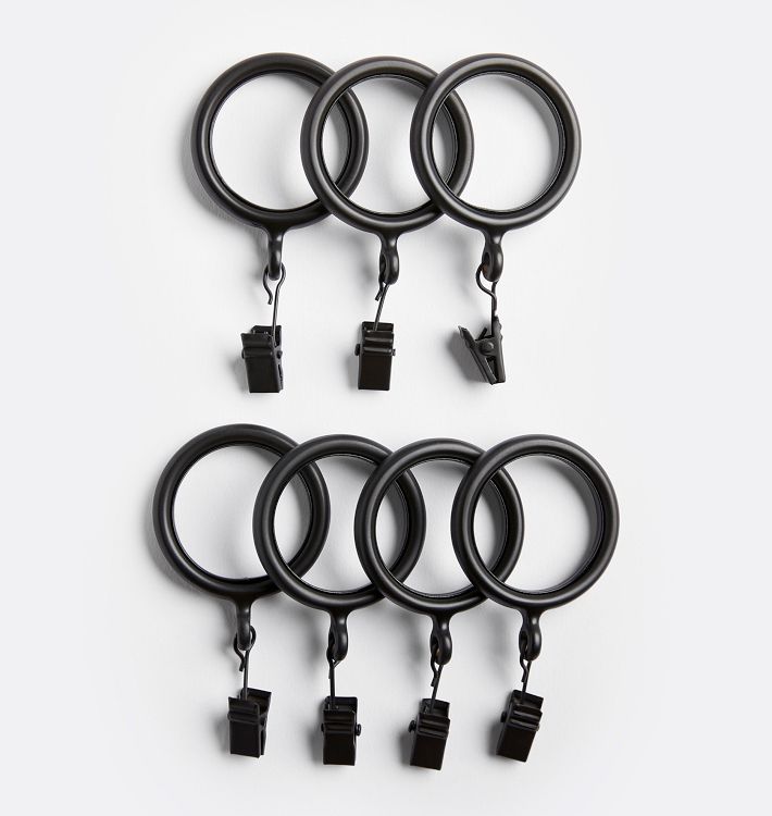 3/4" Drapery Curtain Ring Set, Oil-Rubbed Bronze - Set of 7