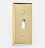 Lewis Single Toggle Switchplate, Unlacquered Brass