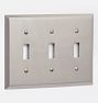 Lewis Triple Toggle Switchplate, Brushed Nickel