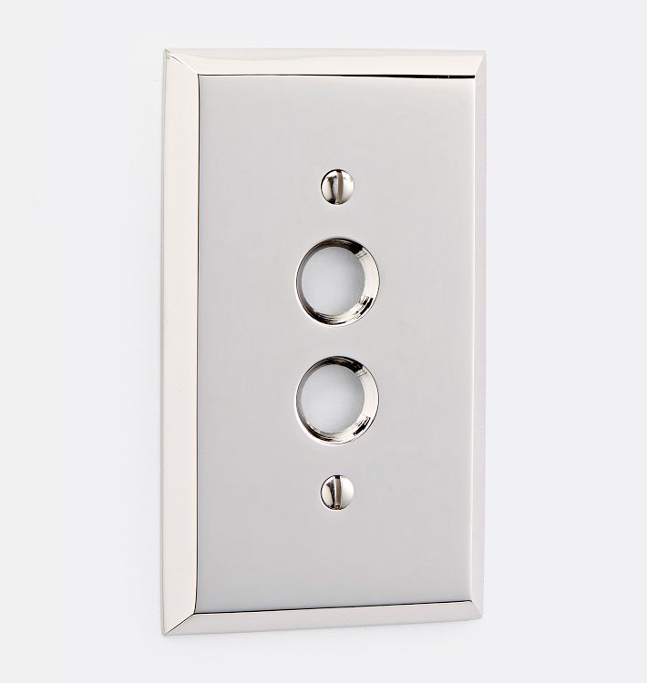 Lewis Single Push-Button Switchplate, Polished Nickel