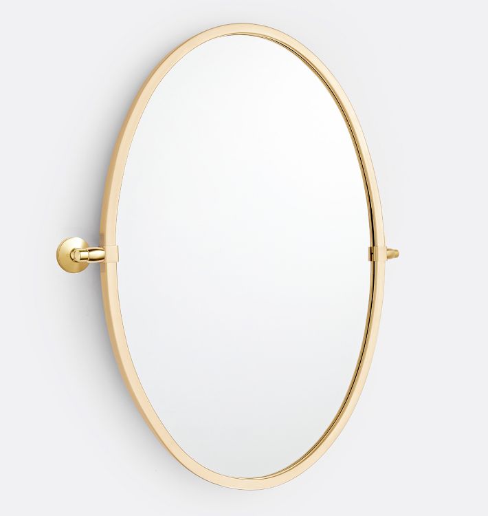 Eastmoreland Oval Pivot Mirror, 21" x 32" - Aged Brass