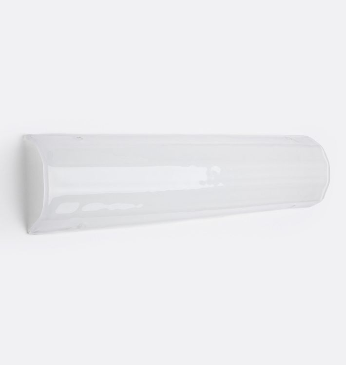 28in Pearl White Fluted Glass