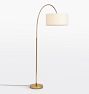 Drum Overarching Floor Lamp with Shade, Aged Brass