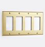 Lewis Quad GFCI Switchplate, Aged Brass