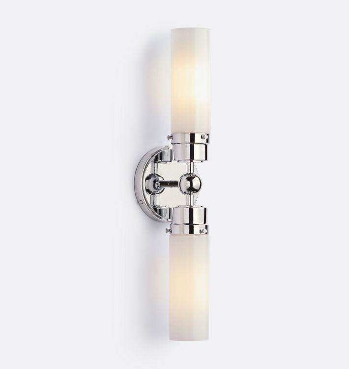 Howe Double Sconce, Polished Nickel