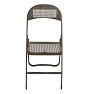 Vintage Steel Folding Chair with Faux Caning