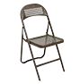 Vintage Steel Folding Chair with Faux Caning