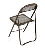 Vintage Steel Folding Chair with Faux Caning