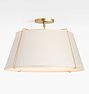 Conical 24" Semi-Flush Mount, Aged Brass - White Shade