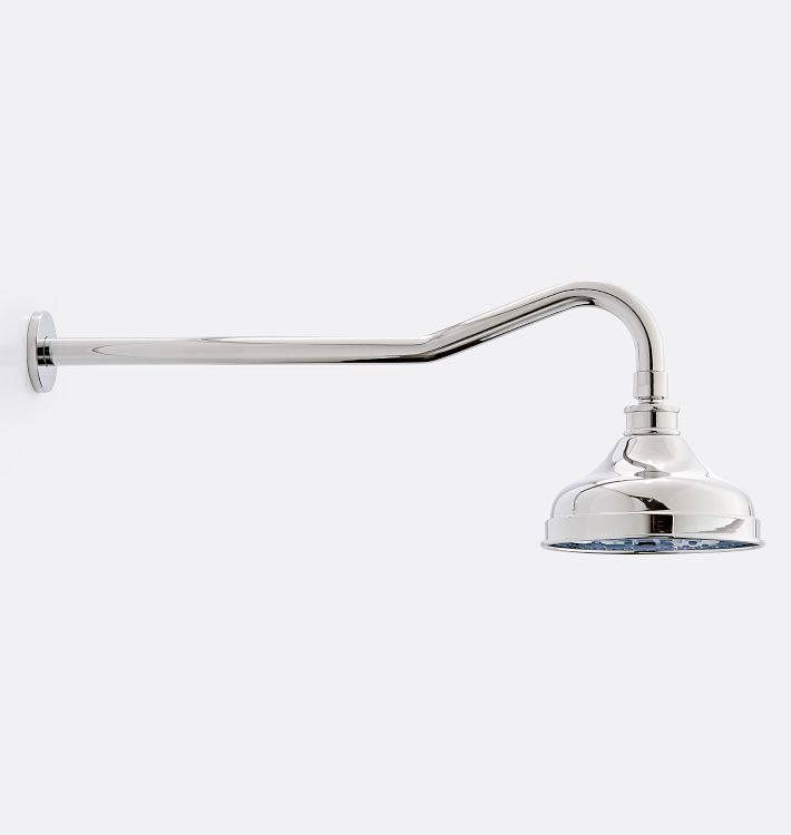 17-1/4" Wall Mount Gooseneck Shower Arm with 6" Shower Head - Polished Nickel