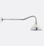 17-1/4" Wall Mount Gooseneck Shower Arm with 6" Shower Head - Polished Nickel