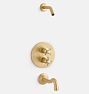 Connor Thermostatic Tub Shower Set, Aged Brass