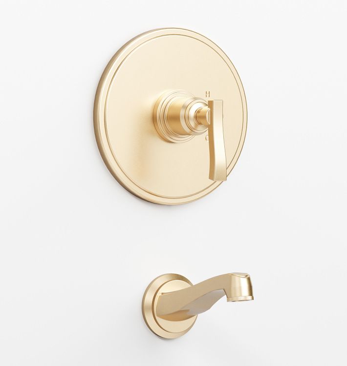 Rigdon Lever Handle Pressure Balance Tub Filler - Aged Brass