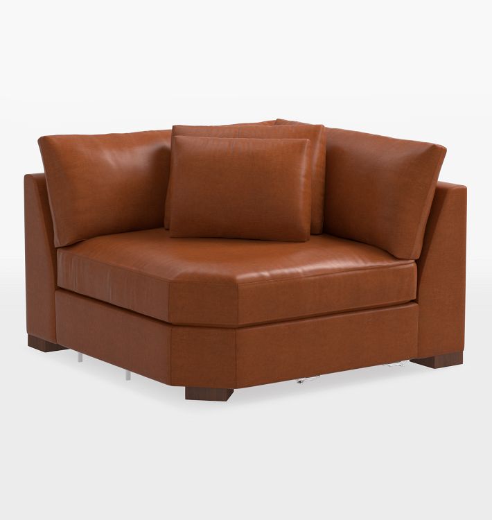 Wrenton Leather Wedge Corner Sectional Component