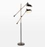 Bruno Double-Arm Floor Lamp Aged Brass & Bronze