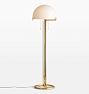 Altadena Glass Shade Floor Lamp, Aged Brass