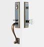 Putman Octagonal Crystal Knob Exterior Door Hardware Tube Latch Set, Burnished Antique Left 2.375"