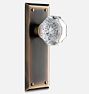 Putman Octagonal Crystal Knob Mortise Interior Door Set, Burnished Antique Passage Left