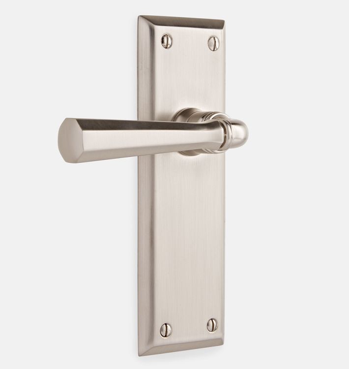 Putman Octagonal Lever Tube Latch Interior Door Set, Brushed Nickel Plain
