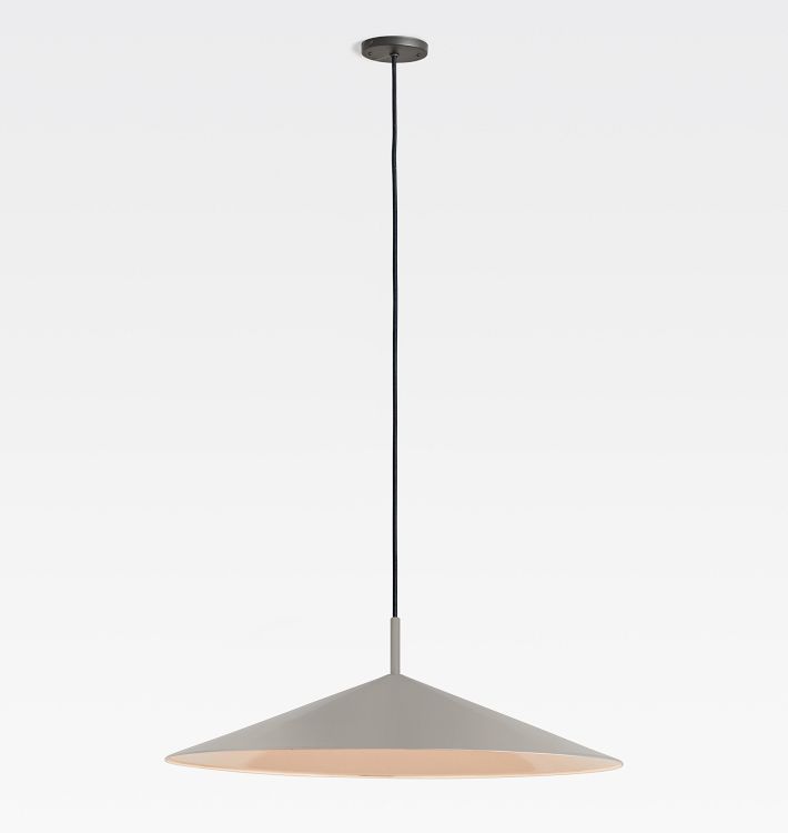 Kingston 36" LED Pendant, Matte Oyster Shade - Black Cord and Canopy - 32" Length - 2700K