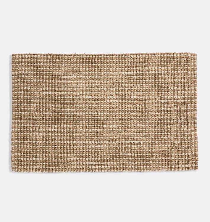 OPEN BOX: Two-Tone Handspun Jute Doormat, 30&quot; x 48&quot; - Natural and White