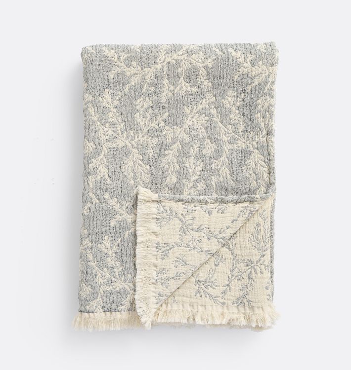 Hadley Jacquard Organic Cotton Throw- Slate