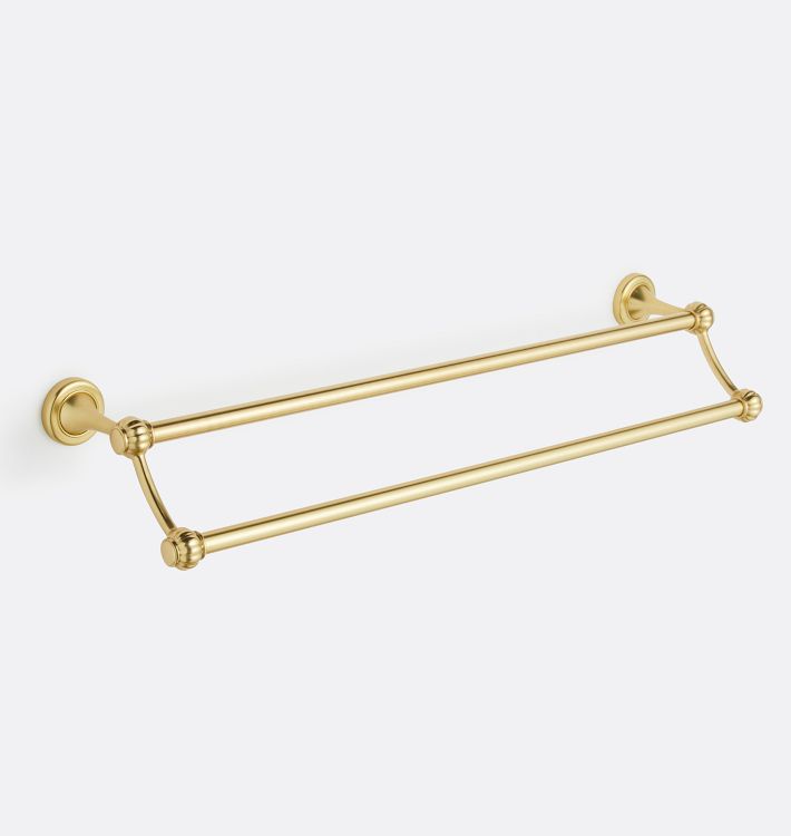 Ellis 24" Double Towel Bar, Aged Brass
