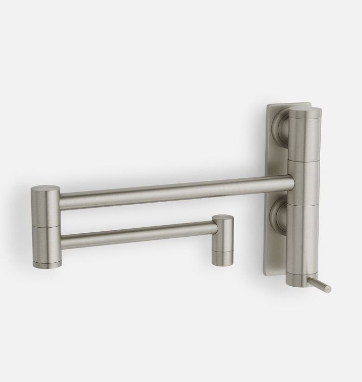 Contemporary Wall Mount Pot Filler, Stainless Steel