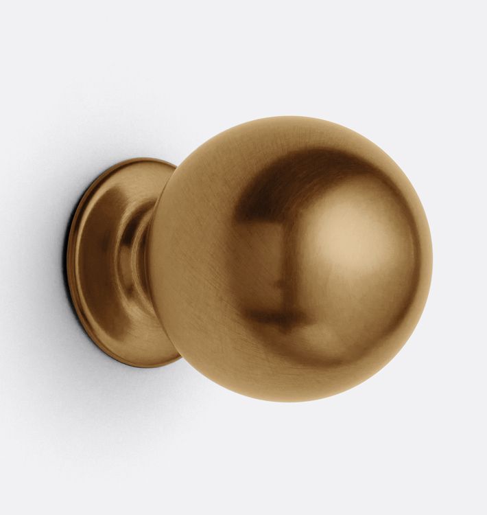 Ball Cabinet Knob, Heritage Brass