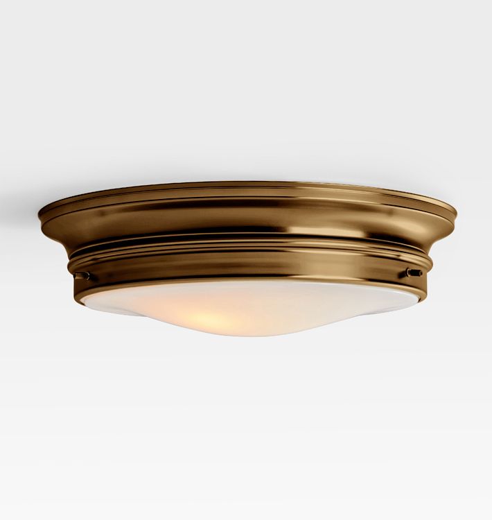 Eastmoreland 10" LED Flush Mount, Heritage Brass - 2700K - Eastmoreland 9 3/4in Lens for Flush Mount Opal - Opal